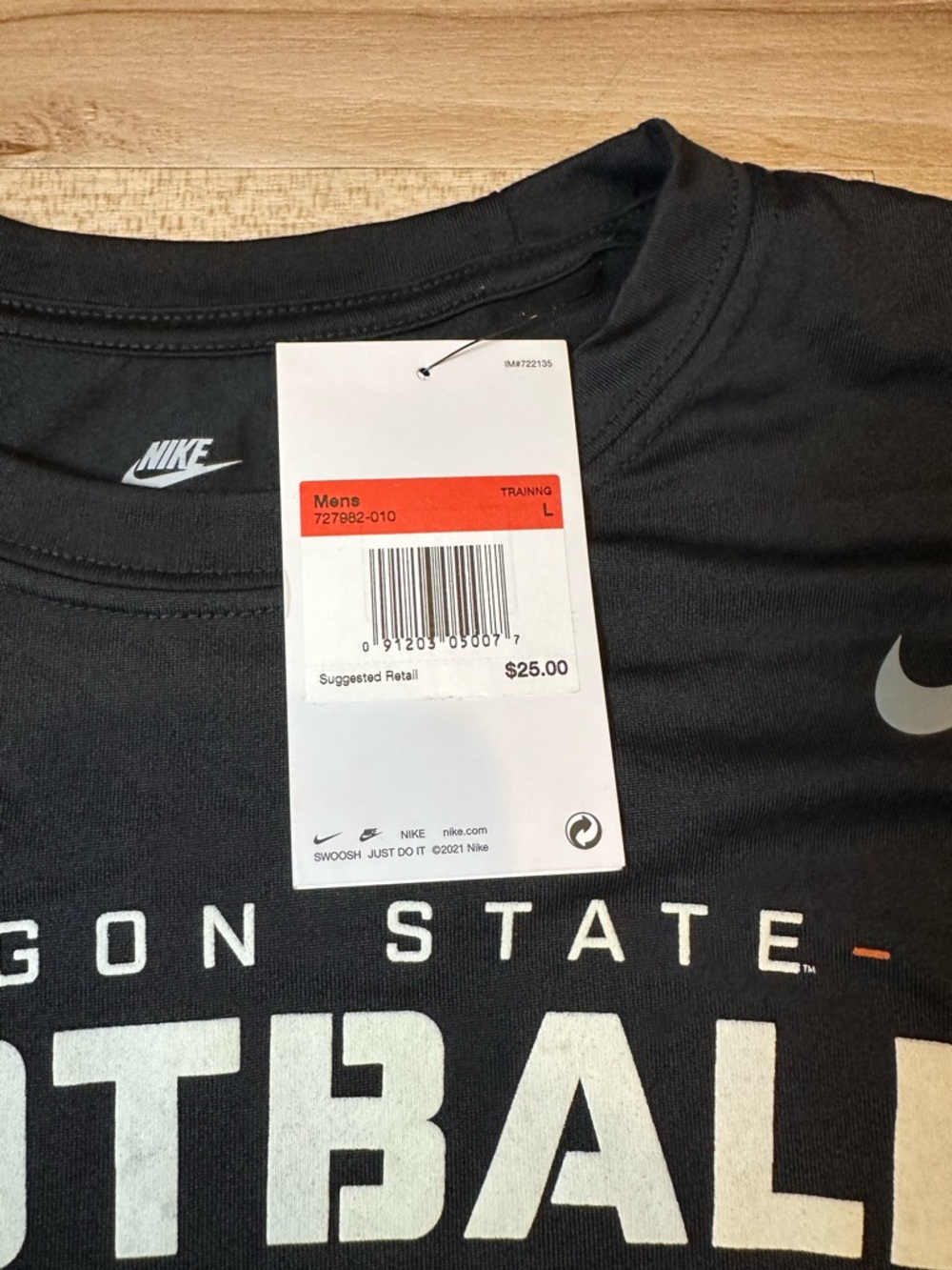 Nike The Nike Tee Dri-Fit Oregon State Football Shirt Size Large - Picture 3 of 3
